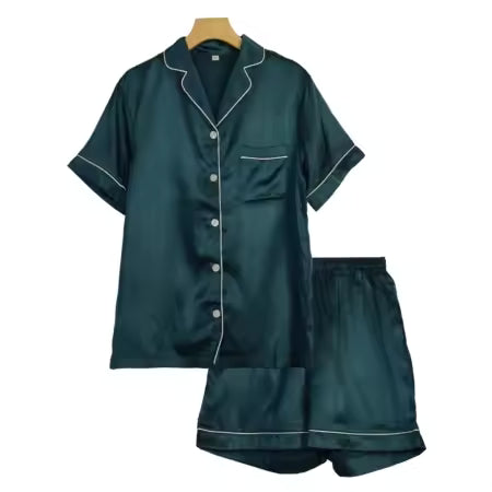 Jasper Green Satin Short Pj Set