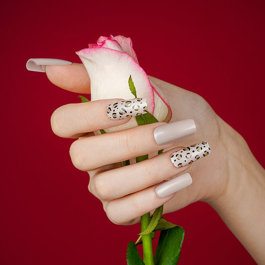 Golden Safari - Semi Cured Gel Nails