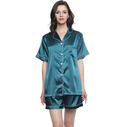 Jasper Green Satin Short Pj Set